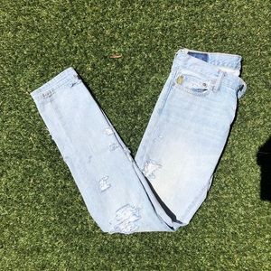 White washed DIY Distressed Skinny Jeans